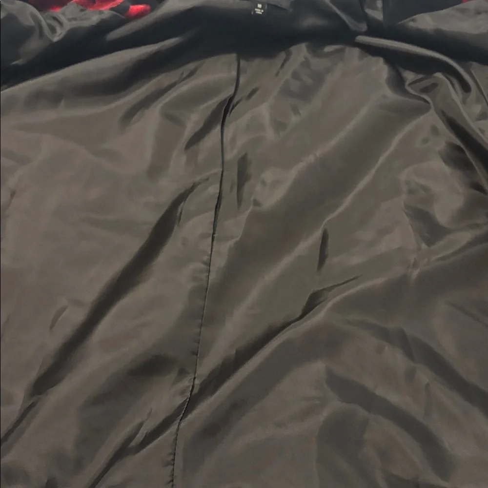 Talbots black velvet blazer red roses SZ 18 3/4 length sleeves 100% Cotton lined - Picture 14 of 15